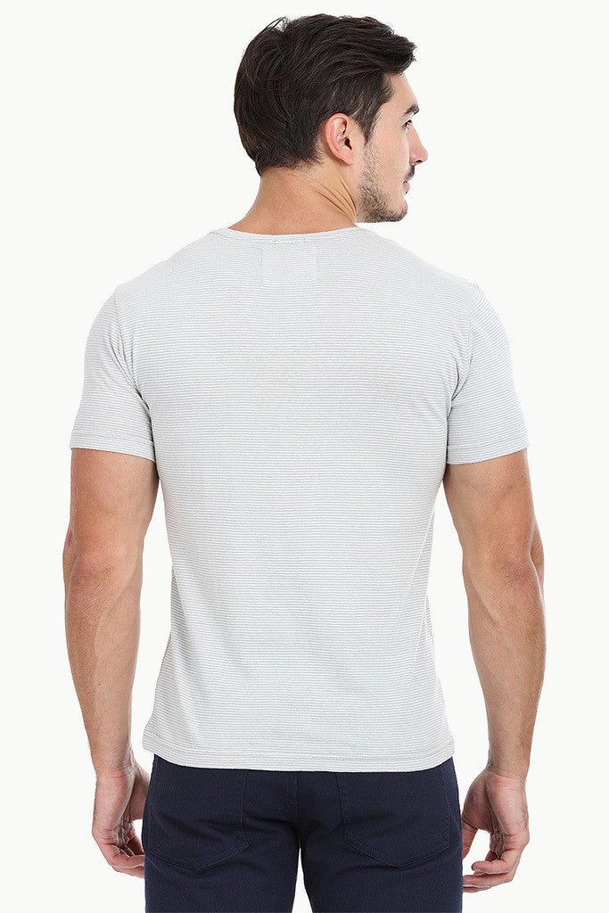 Thin Stripe Short Sleeved Crew