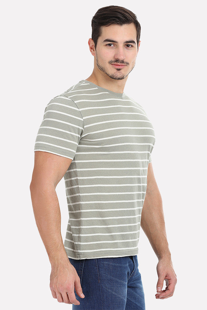 Thin Stripe Short Sleeved Crew