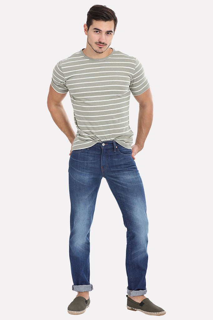 Thin Stripe Short Sleeved Crew