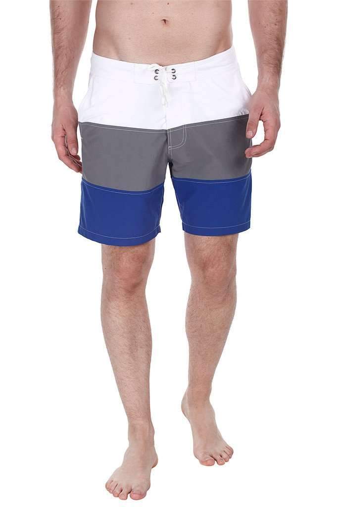 Triple Color Block Nylon Swim Shorts