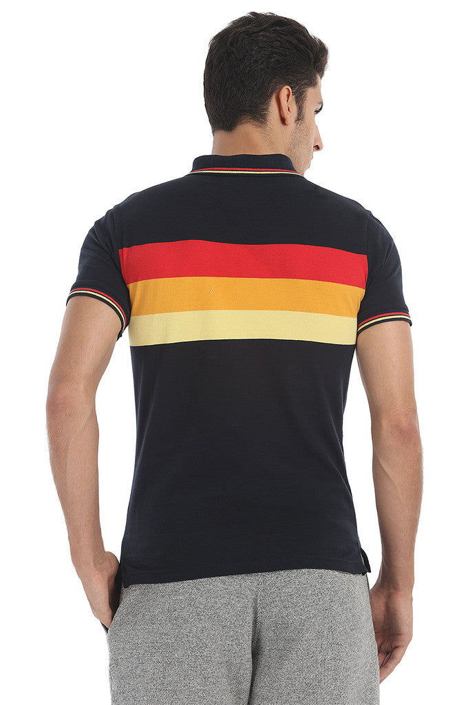 Triple Striper Short Sleeve Sports Polo Tee