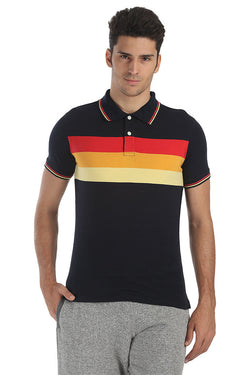 Triple Striper Short Sleeve Sports Polo Tee