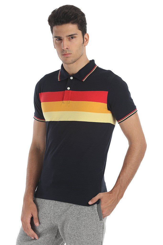 Triple Striper Short Sleeve Sports Polo Tee