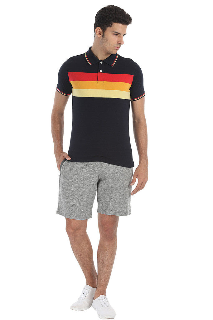 Triple Striper Short Sleeve Sports Polo Tee