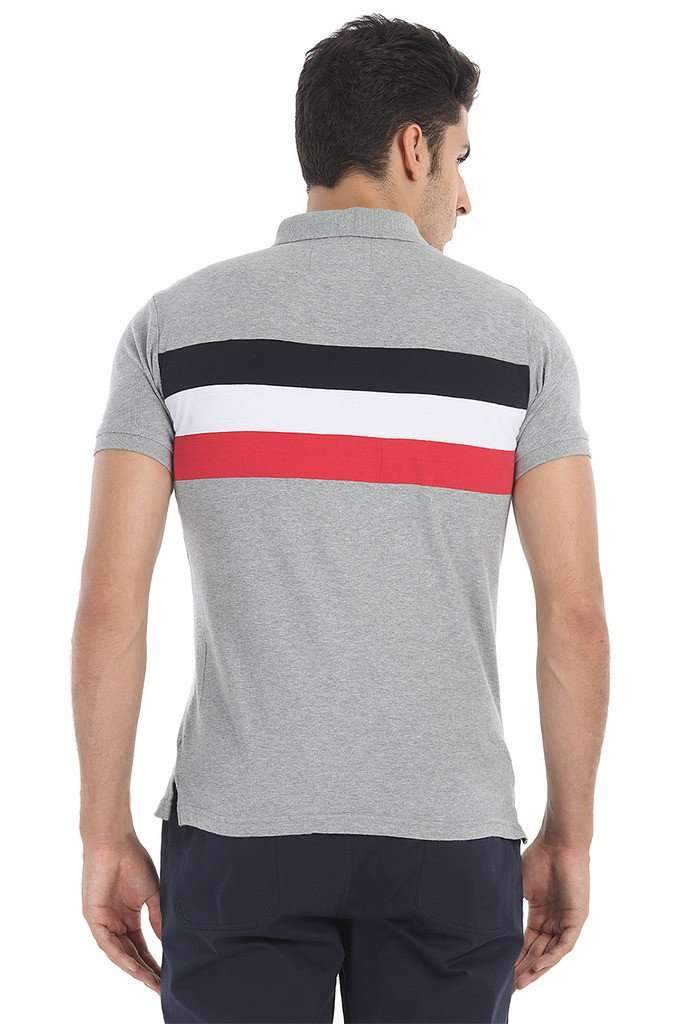 Triple Striper Short Sleeve Sports Polo Tee