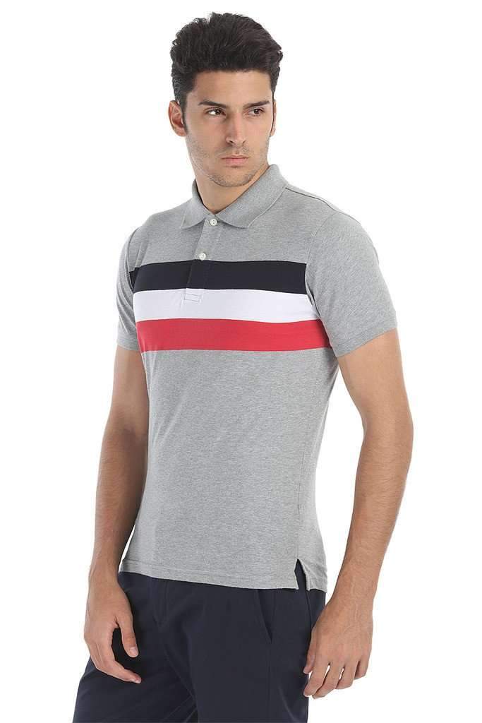 Triple Striper Short Sleeve Sports Polo Tee