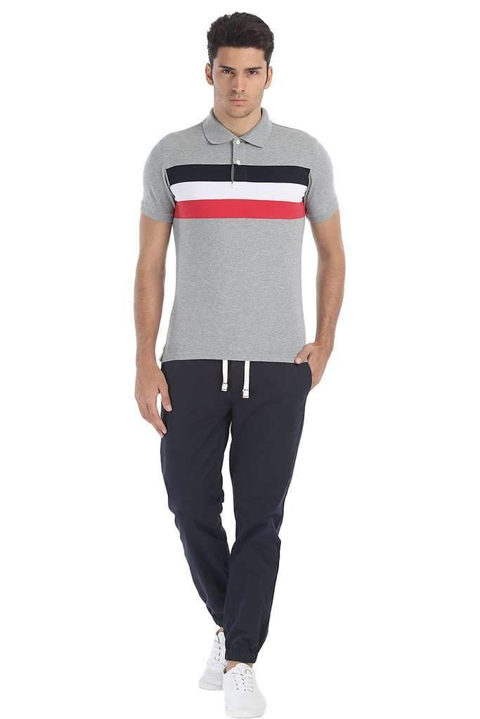 Triple Striper Short Sleeve Sports Polo Tee