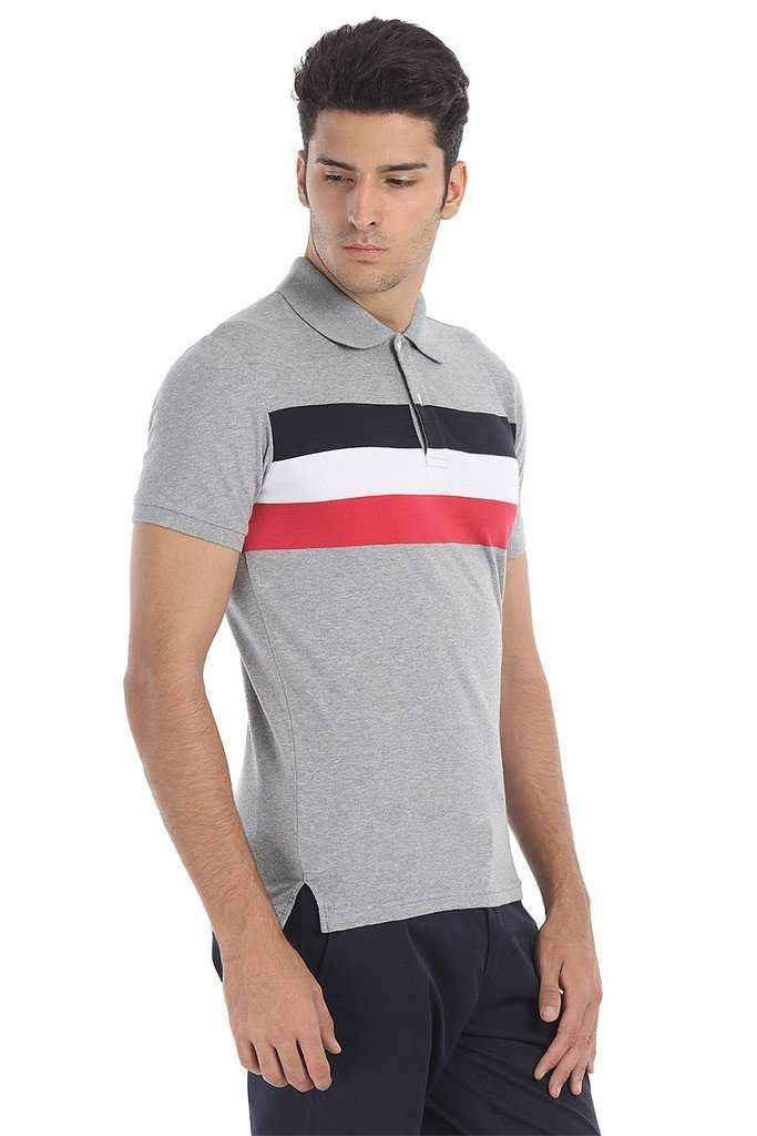 Triple Striper Short Sleeve Sports Polo Tee