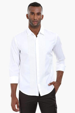 Tuxedo Styled Pintuck Shirt