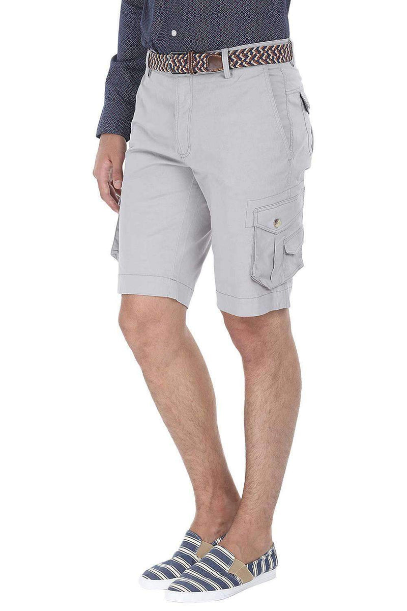 Solid Cotton Twill Slim Fit Shorts