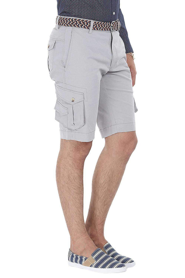 Solid Cotton Twill Slim Fit Shorts