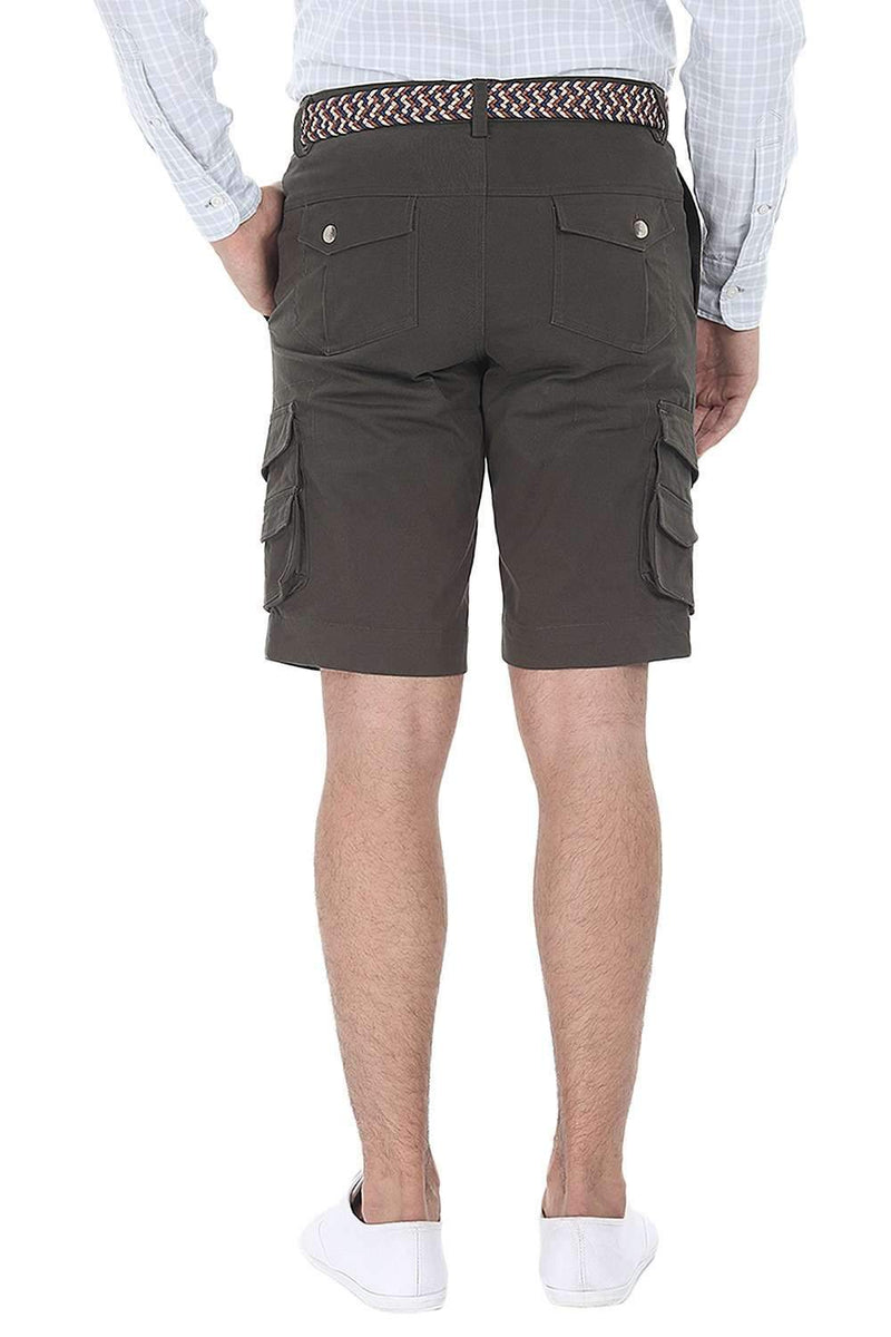 Solid Cotton Twill Slim Fit Shorts
