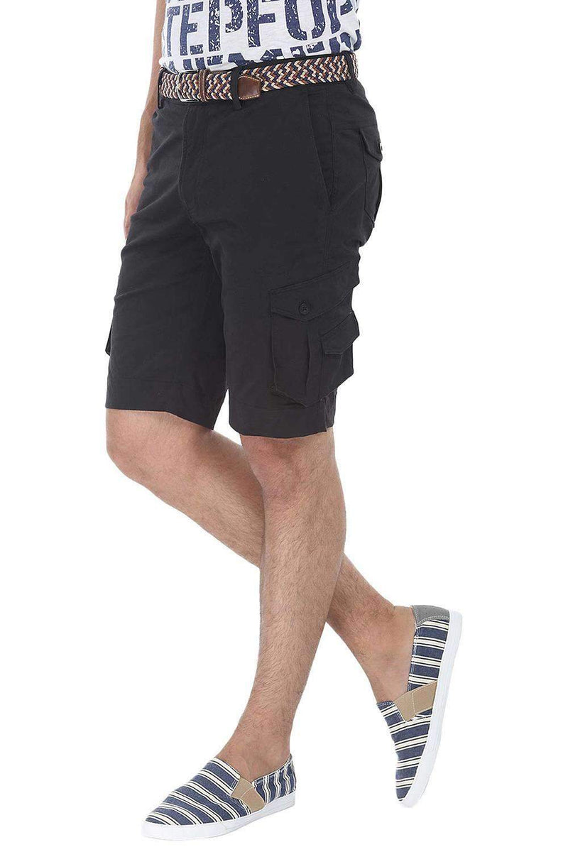 Solid Cotton Twill Slim Fit Shorts