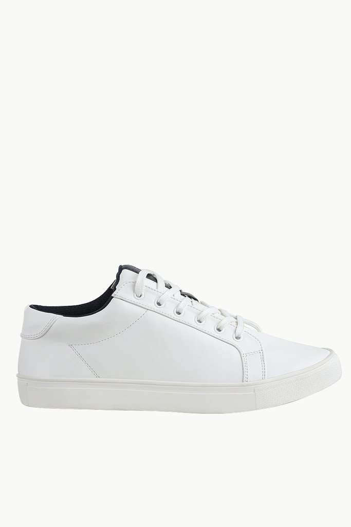 Solid Faux Leather Plimsolls