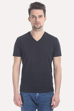 V Neck Slight Stretch Solid T- Shirt