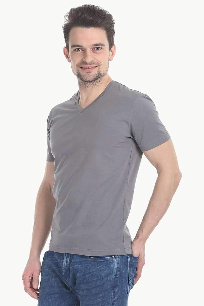 V Neck Slight Stretch Solid T- Shirt