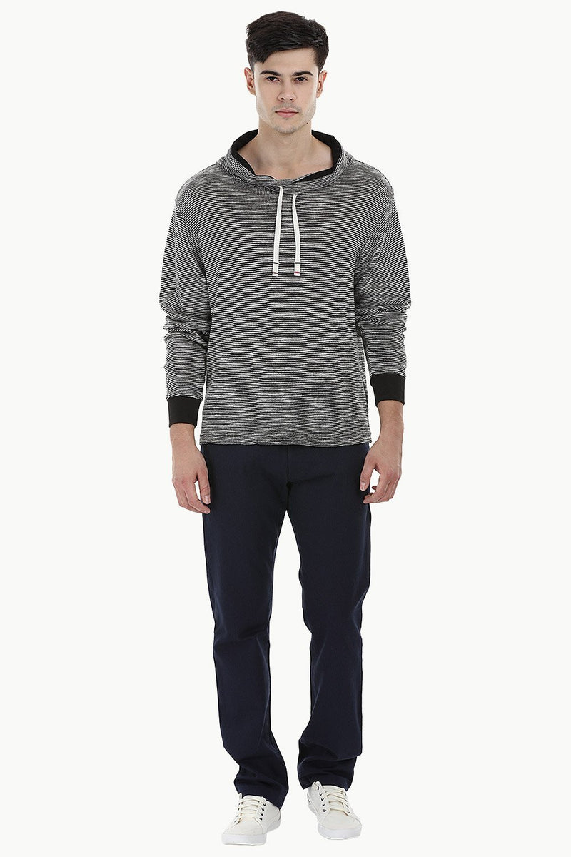 Waffle Cowl Collar Sweatshirt