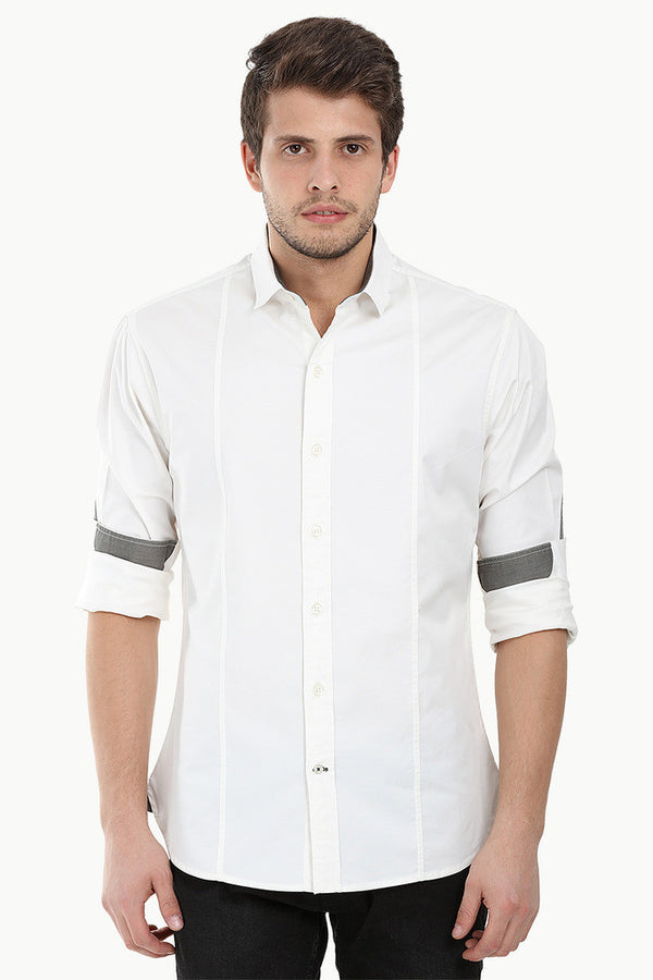 White Cotton Stretch Shirt