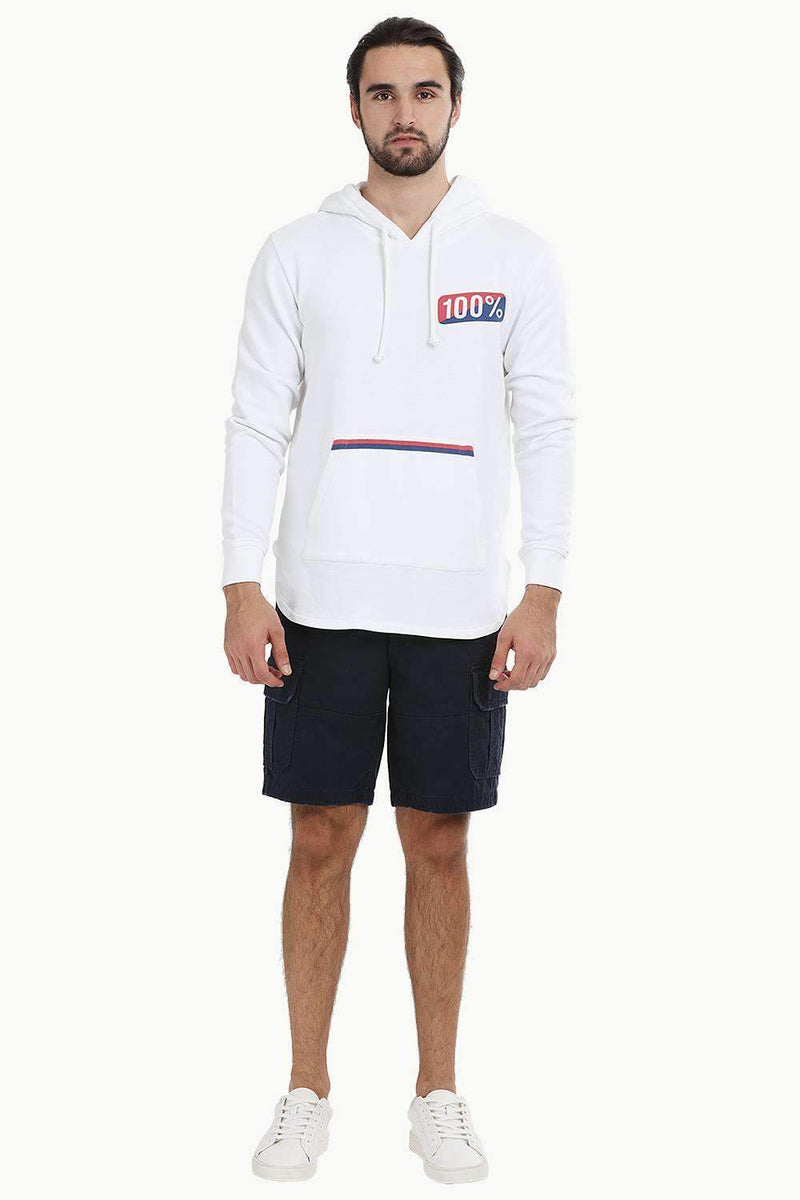 White Popover Hoodie Sweatshirt