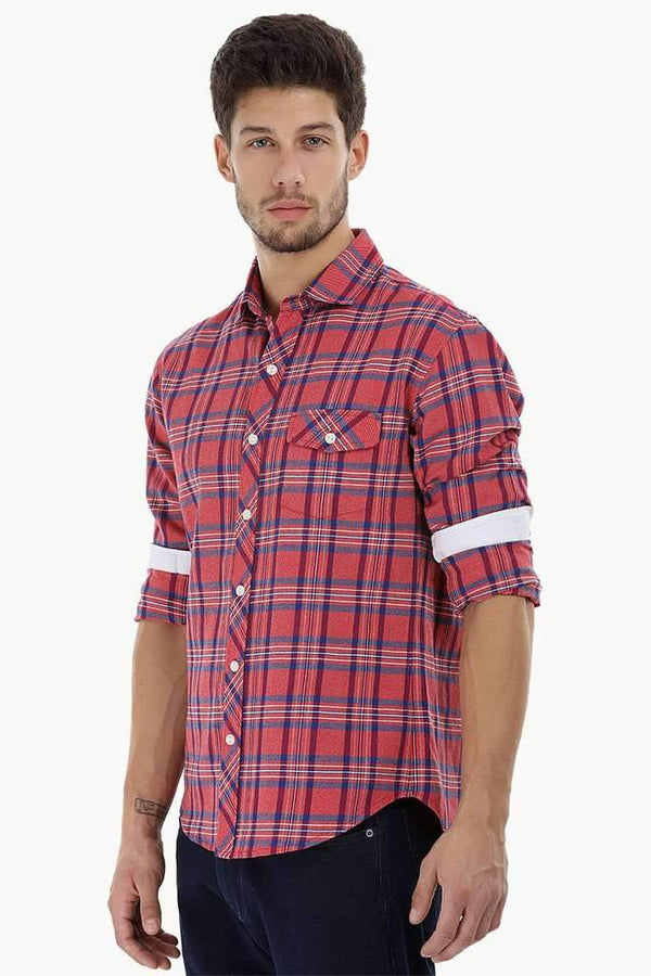 Windowpane Check Cotton Shirt