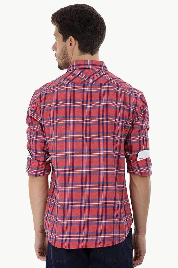Windowpane Check Cotton Shirt