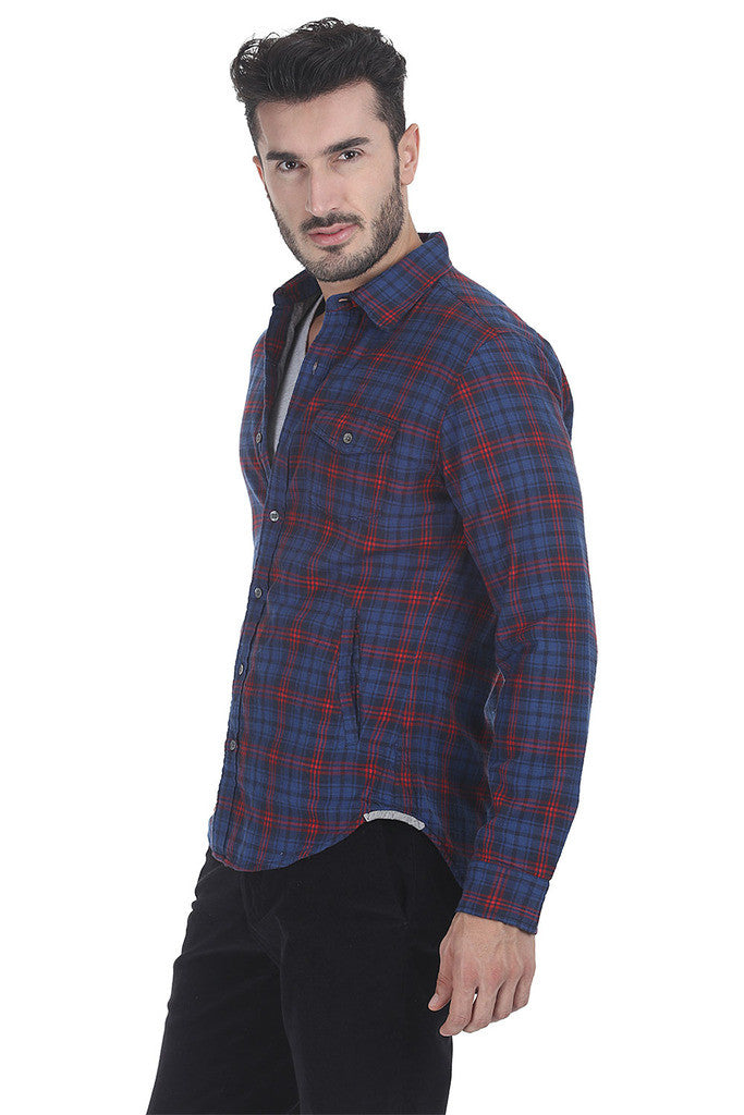 Windowpane Check Plaid Shirt Shirt With Lining