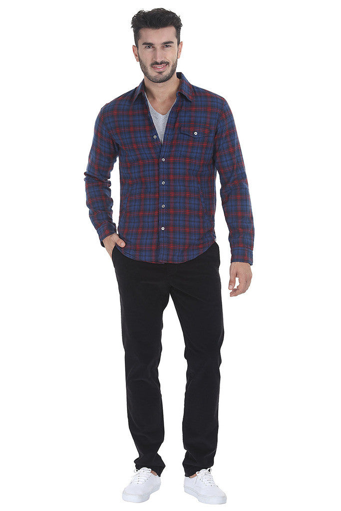 Windowpane Check Plaid Shirt Shirt With Lining