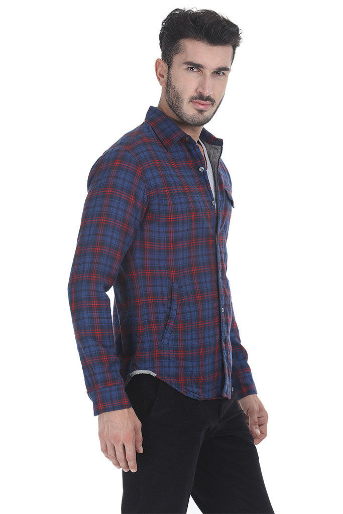 Windowpane Check Plaid Shirt Shirt With Lining