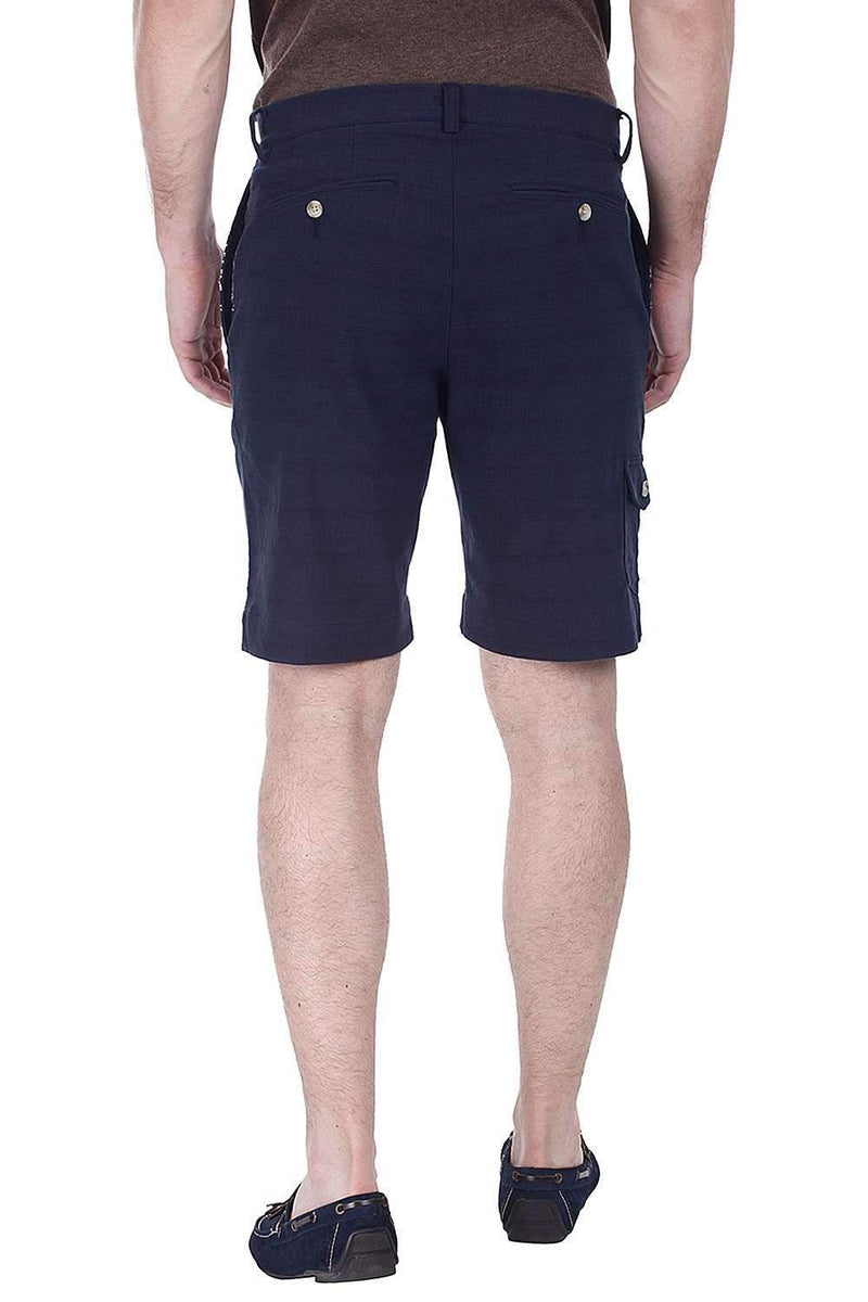 Navy Dobby Weave Shorts