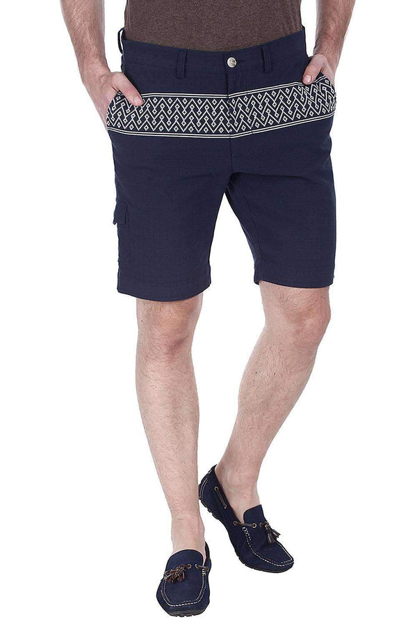 Navy Dobby Weave Shorts
