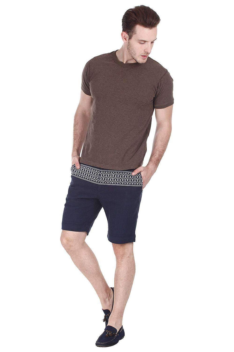 Navy Dobby Weave Shorts